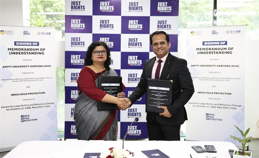 बाल संरक्षण पेशेवरों के प्रशिक्षण के लिए सी-लैब व एमिटी यूनिवर्सिटी हरियाणा में करार