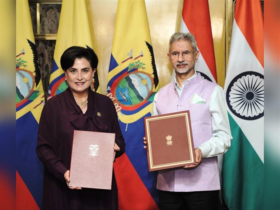 एस जयशंकर ने इक्वाडोर की विदेश मंत्री से की मुलाकात, द्विपक्षीय संबंधों को गहरा करने पर हुई चर्चा