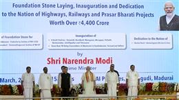 पीएम मोदी ने मदुरै में 4400 करोड़ रुपए से अधिक की इंफ्रास्ट्रक्चर परियोजनाओं का उद्घाटन किया