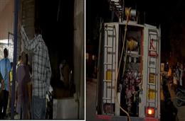कबाड़ की दुकान में भीषण आग लगने से सहमे लोग, मौके पर पहुंची फायर ब्रिगेड की टीम