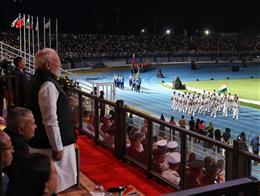 सेशेल्स के राष्ट्रीय दिवस पर भारतीय दल ने मार्च किया, सशस्त्र बलों के सम्मान में खड़े हुए पीएम मोदी