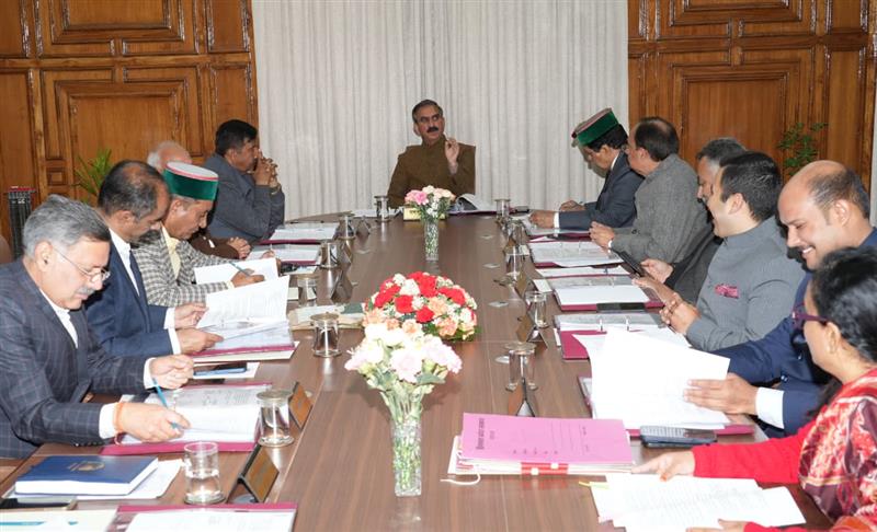 मुख्यमंत्री ठाकुर सुखविंदर सिंह सुक्खू 23 मार्च 2026 को शिमला स्थित HP सचिवालय में कैबिनेट बैठक की अध्यक्षता करते हुए।